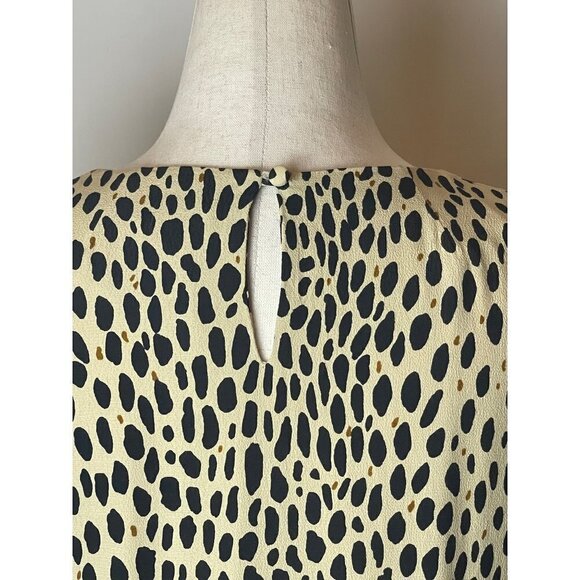 J. Crew Tan And Black Leopard Print Long Sleeve Pocket Front Shift Dress Size 4 - Picture 7 of 10